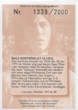 1997 Alfabilder Autographs #29 Ralf Edström Back