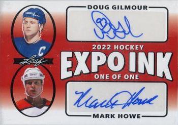 2022 Leaf Expo Ink - Expo Exclusive Dual Autographs Red #EID-05 Doug Gilmour / Mark Howe Front