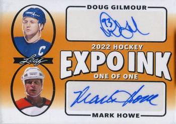 2022 Leaf Expo Ink - Expo Exclusive Dual Autographs Orange #EID-05 Doug Gilmour / Mark Howe Front