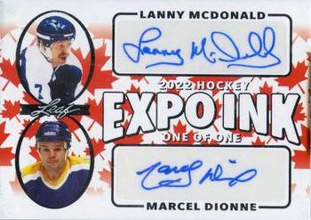 2022 Leaf Expo Ink - Expo Exclusive Dual Autographs Maple Leafs #EID-12 Lanny McDonald / Marcel Dionne Front