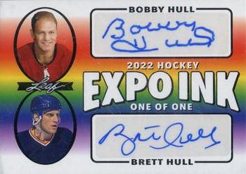 2022 Leaf Expo Ink - Expo Exclusive Dual Autographs Rainbow #EID-01 Bobby Hull / Brett Hull Front
