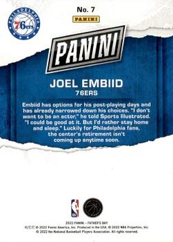 2022 Panini Father's Day #7 Joel Embiid Back