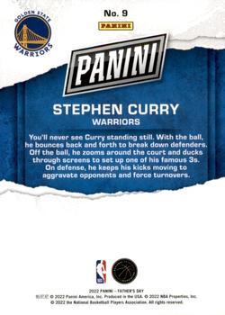 2022 Panini Father's Day #9 Stephen Curry Back