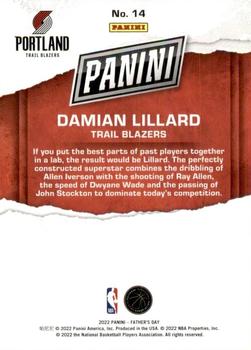 2022 Panini Father's Day #14 Damian Lillard Back