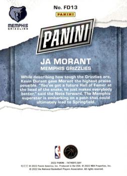 2022 Panini Father's Day - Father's Day #FD13 Ja Morant Back