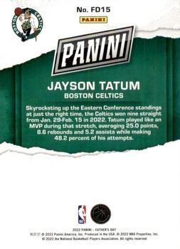 2022 Panini Father's Day - Father's Day #FD15 Jayson Tatum Back