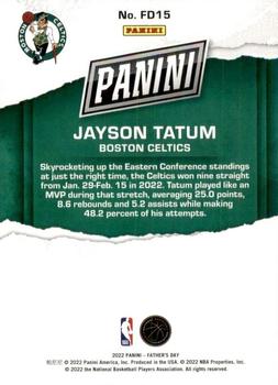 2022 Panini Father's Day - Father's Day Green #FD15 Jayson Tatum Back