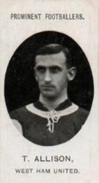 1907 Taddy & Co. Prominent Footballers, Series 1 #NNO Tommy Allison Front