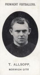 1907 Taddy & Co. Prominent Footballers, Series 1 #NNO Tommy Allsopp Front