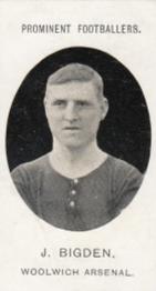 1907 Taddy & Co. Prominent Footballers, Series 1 #NNO James Bigden Front