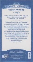 2017 Upper Deck Goodwin Champions - Royal Blue Minis #145 Tiger Woods Back