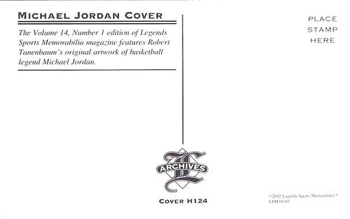 2002 Legends Sports Memorabilia Archives Postcards #NNO Michael Jordan Back