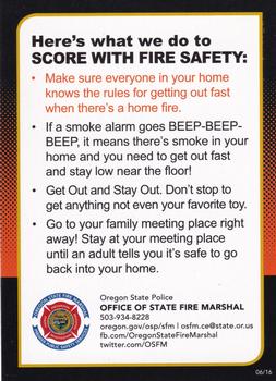 2016 Oregon State Police Score with Fire Safety #NNO Practice your family fire drill! Back