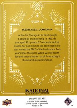 2022 Upper Deck National VIP Prominent Cuts #VIP-1 Michael Jordan Back
