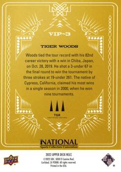 2022 Upper Deck National VIP Prominent Cuts #VIP-3 Tiger Woods Back