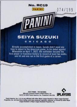 2022 Panini National Convention Silver Packs - Rookies Orange #RC19 Seiya Suzuki Back