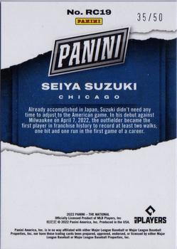 2022 Panini National Convention Silver Packs - Rookies Blue #RC19 Seiya Suzuki Back
