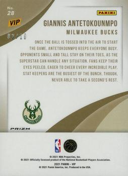 2022 Panini National Convention VIP Gold Pack - Gold #28 Giannis Antetokounmpo Back