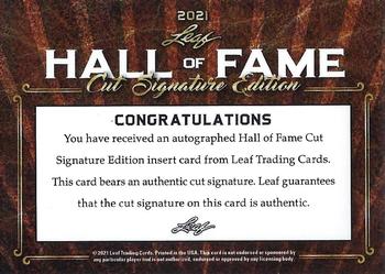 2021 Leaf Hall of Fame Cut Signature Edition #NNO Phil Niekro Back