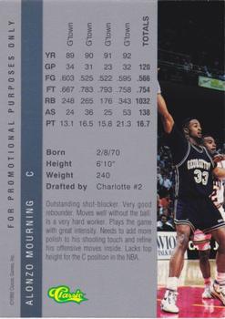 1992 Classic Four Sport - Super Bowl Card Show #NNO Alonzo Mourning Back