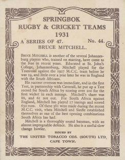 1931 United Tobacco Co.Springbok Rugby & Cricket Teams #44 Bruce Mitchell Back