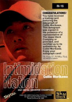 2021 SkyBox Metal Universe Champions - Intimidation Nation Autographs #IN-16 Collin Morikawa Back
