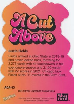 2021 SkyBox Metal Universe Champions - A Cut Above #ACA-13 Justin Fields Back