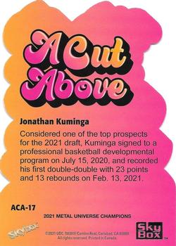2021 SkyBox Metal Universe Champions - A Cut Above #ACA-17 Jonathan Kuminga Back