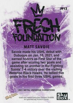 2021 SkyBox Metal Universe Champions - Fresh Foundation Copper #FF13 Matt Savoie Back