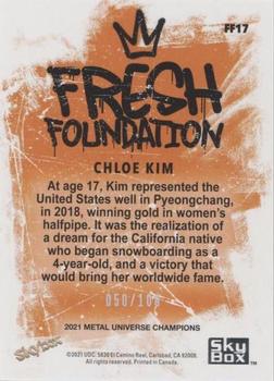 2021 SkyBox Metal Universe Champions - Fresh Foundation Orange Precious Metal Gems #FF17 Chloe Kim Back