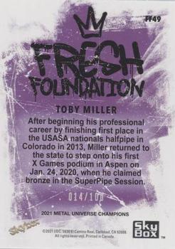 2021 SkyBox Metal Universe Champions - Fresh Foundation Orange Precious Metal Gems #FF49 Toby Miller Back