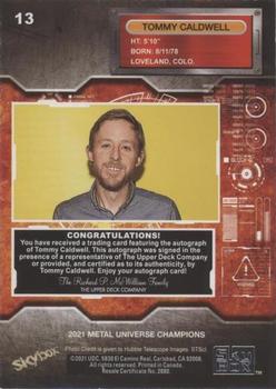 2021 SkyBox Metal Universe Champions - Base Silver Autographs #13 Tommy Caldwell Back