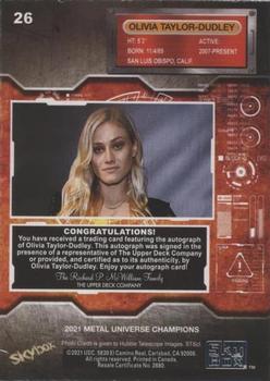 2021 SkyBox Metal Universe Champions - Base Silver Autographs #26 Olivia Taylor-Dudley Back