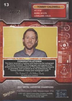 2021 SkyBox Metal Universe Champions - Base Gold Autographs #13 Tommy Caldwell Back