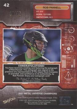2021 SkyBox Metal Universe Champions - Base Gold Autographs #42 Rob Pannell Back