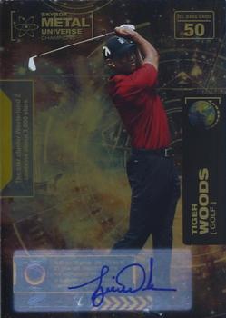 2021 SkyBox Metal Universe Champions - Base Gold Autographs #50 Tiger Woods Front