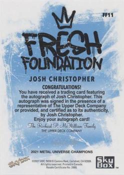 2021 SkyBox Metal Universe Champions - Fresh Foundation Silver Autographs #FF11 Josh Christopher Back