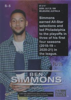 2021 SkyBox Metal Universe Champions - Skybox Premium Star Emerald #S-5 Ben Simmons Back
