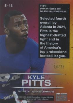 2021 SkyBox Metal Universe Champions - Skybox Premium Star Emerald #S-48 Kyle Pitts Back