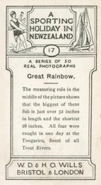 1928 Wills's A Sporting Holiday In New Zealand #17 Great Rainbow Back