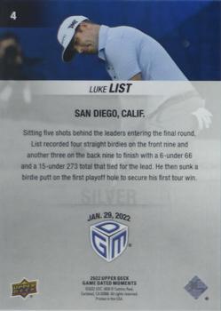 2022 Upper Deck Game Dated Moments - Silver #4 Luke List Back