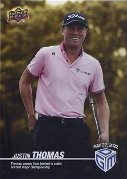 2022 Upper Deck Game Dated Moments - Gold #10 Justin Thomas Front