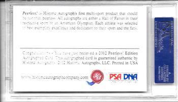 2012 Historic Autographs Peerless Edition #NNO Johnny Unitas Back