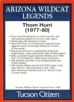 1994 Tucson Citizen Arizona Wildcats Sports Legends Series #NNO Thom Hunt Back