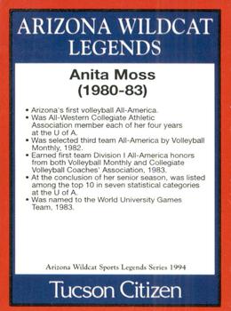 1994 Tucson Citizen Arizona Wildcats Sports Legends Series #NNO Anita Moss Back