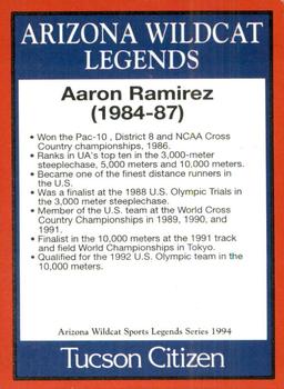 1994 Tucson Citizen Arizona Wildcats Sports Legends Series #NNO Aaron Ramirez Back