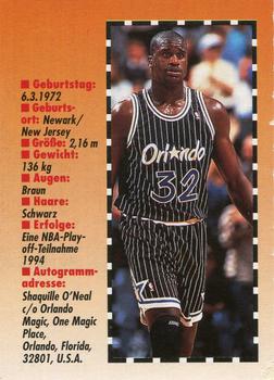 1995 Bravo Sport Magazine 'Champion Cards' #NNO Shaquille O'Neal Back