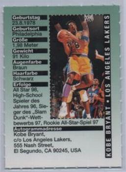 1999 Bravo Sport Magazine 'Champion Cards' #NNO Kobe Bryant Back
