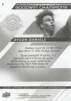 2022 Upper Deck Goodwin Champions #7 Dyson Daniels Back