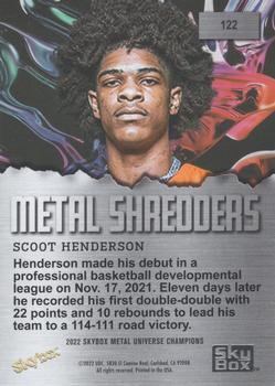 2022 SkyBox Metal Universe Champions #122 Scoot Henderson Back